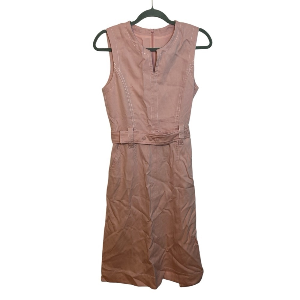Sportmax Baby Pink Belted A-Line Dress